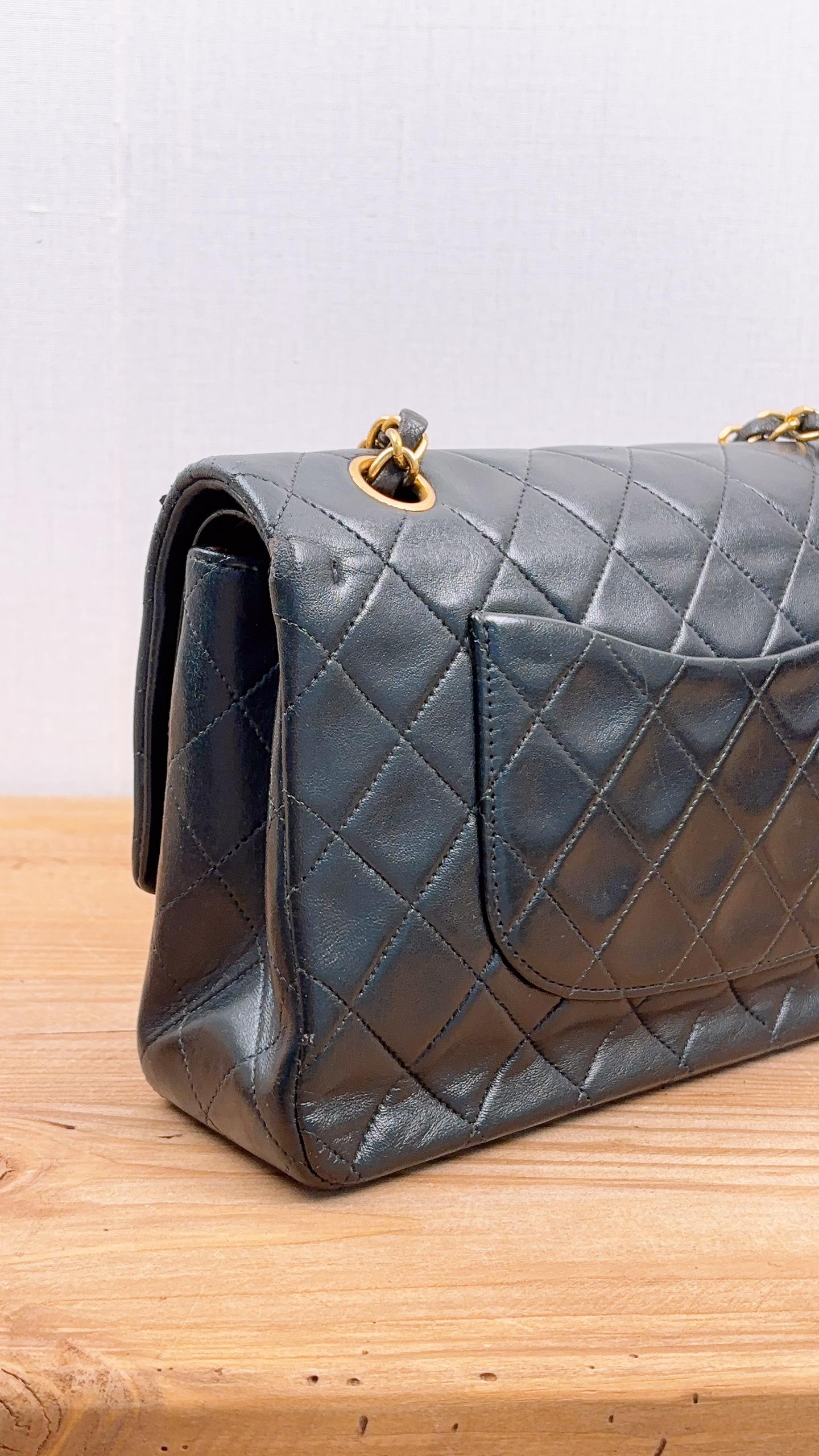 Chanel Black Lambskin Vintage Medium CF (GHW)