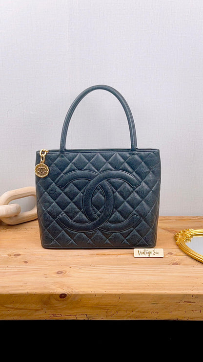 Chanel Black Caviar Medallion Tote (GHW)