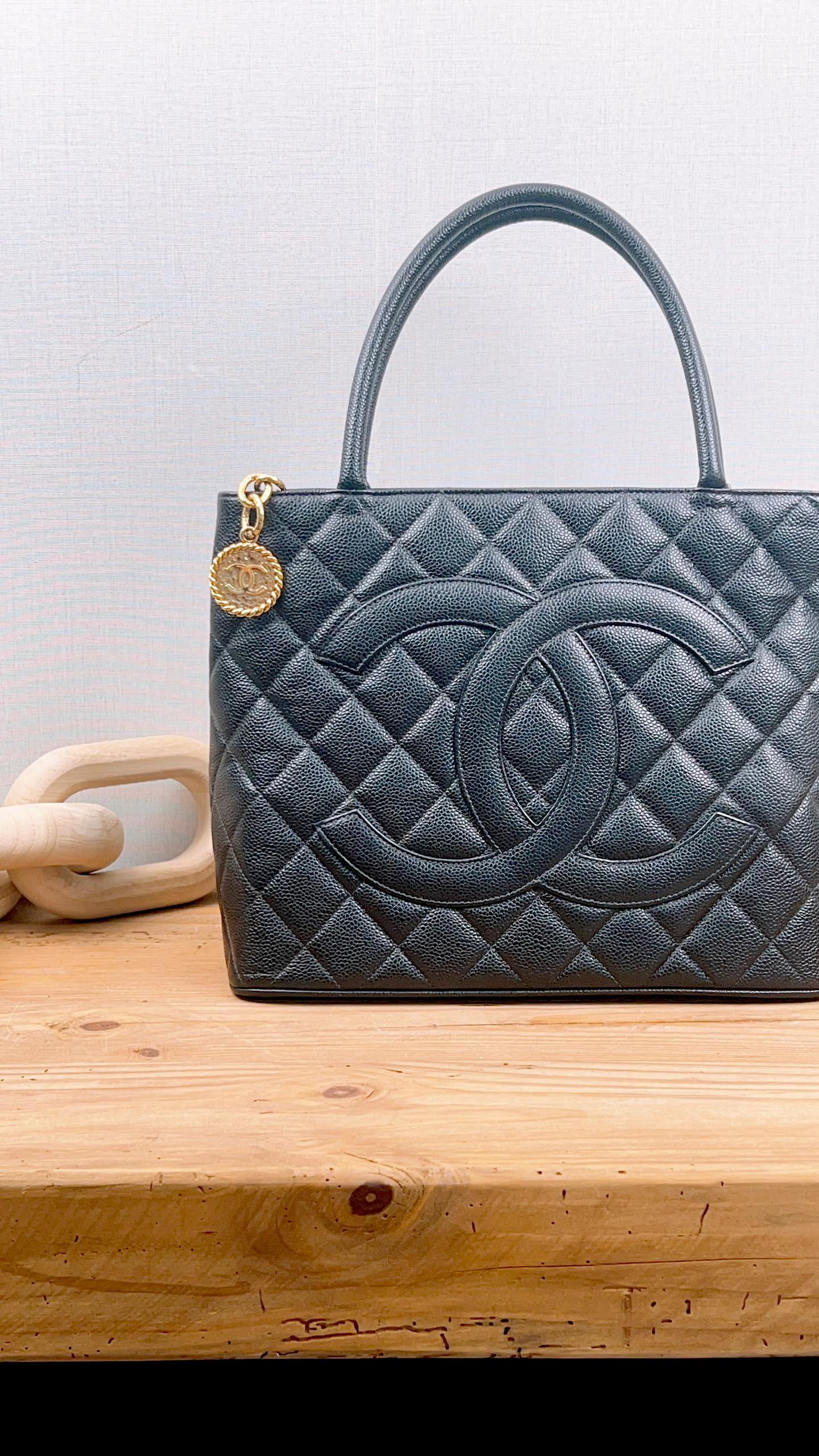 Chanel Black Caviar Medallion Tote (GHW)