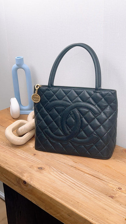 Chanel Black Caviar Medallion Tote (GHW)