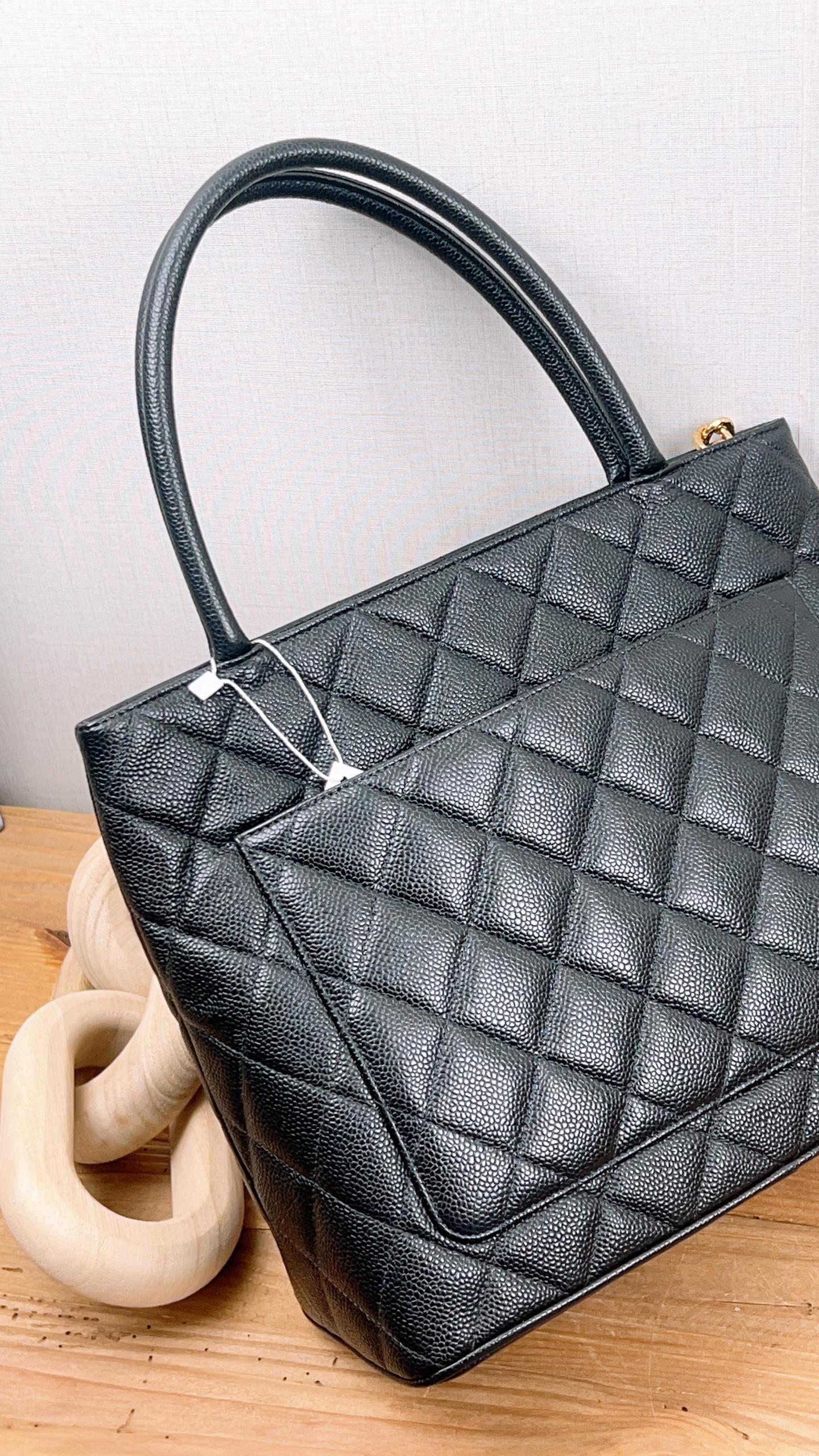 Chanel Black Caviar Medallion Tote (GHW)