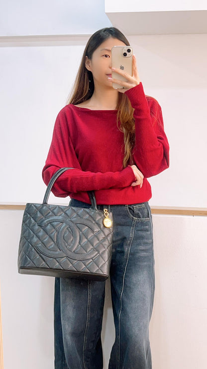 Chanel Black Caviar Medallion Tote (GHW)