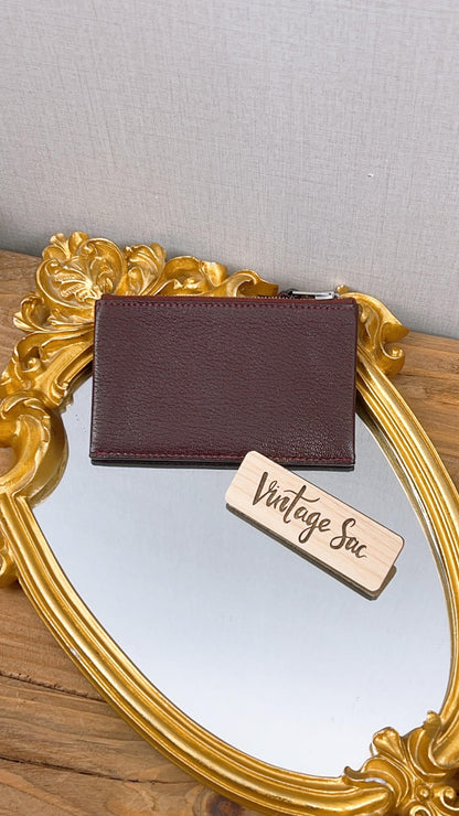 Hermes Bordeaux Zip Card Holder