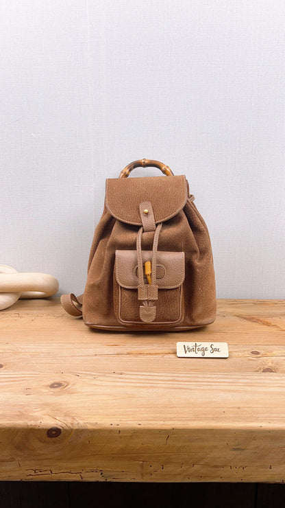 Gucci Brown Bamboo Mini Backpack