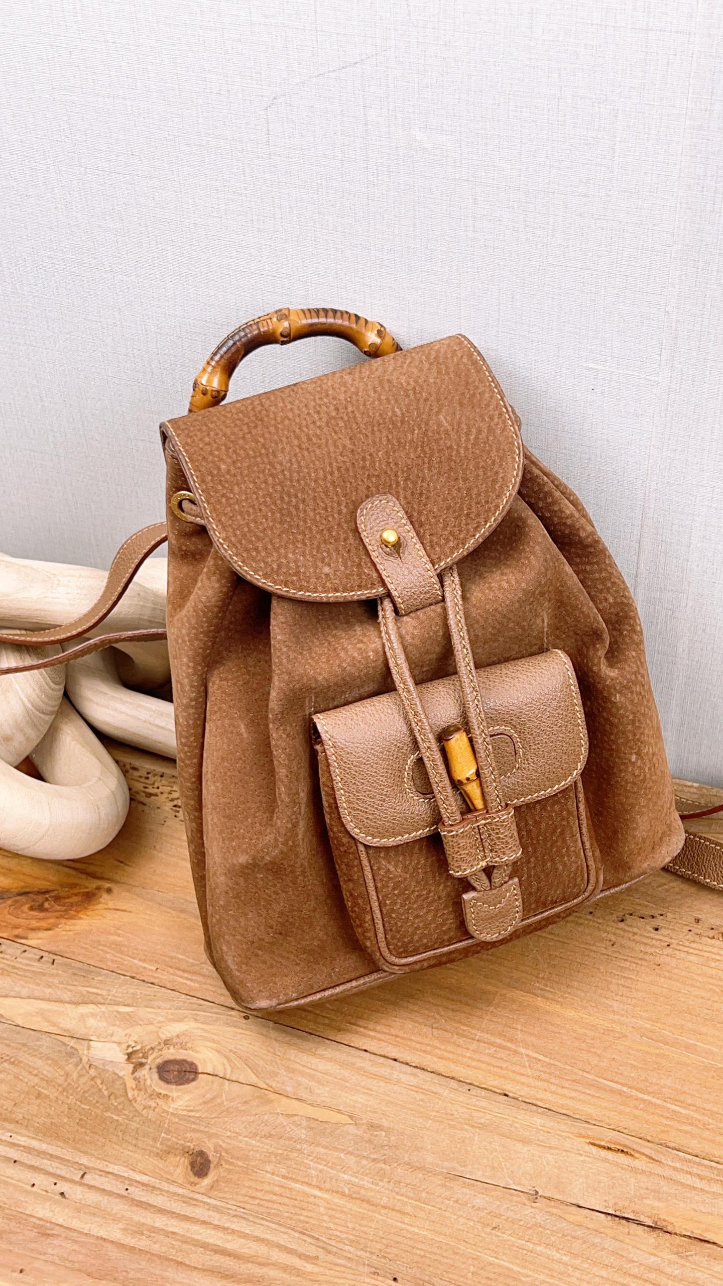 Gucci Brown Bamboo Mini Backpack – VintageSac
