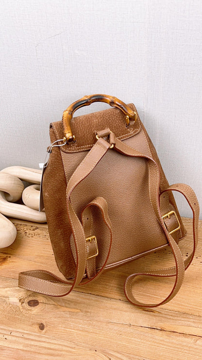 Gucci Brown Bamboo Mini Backpack