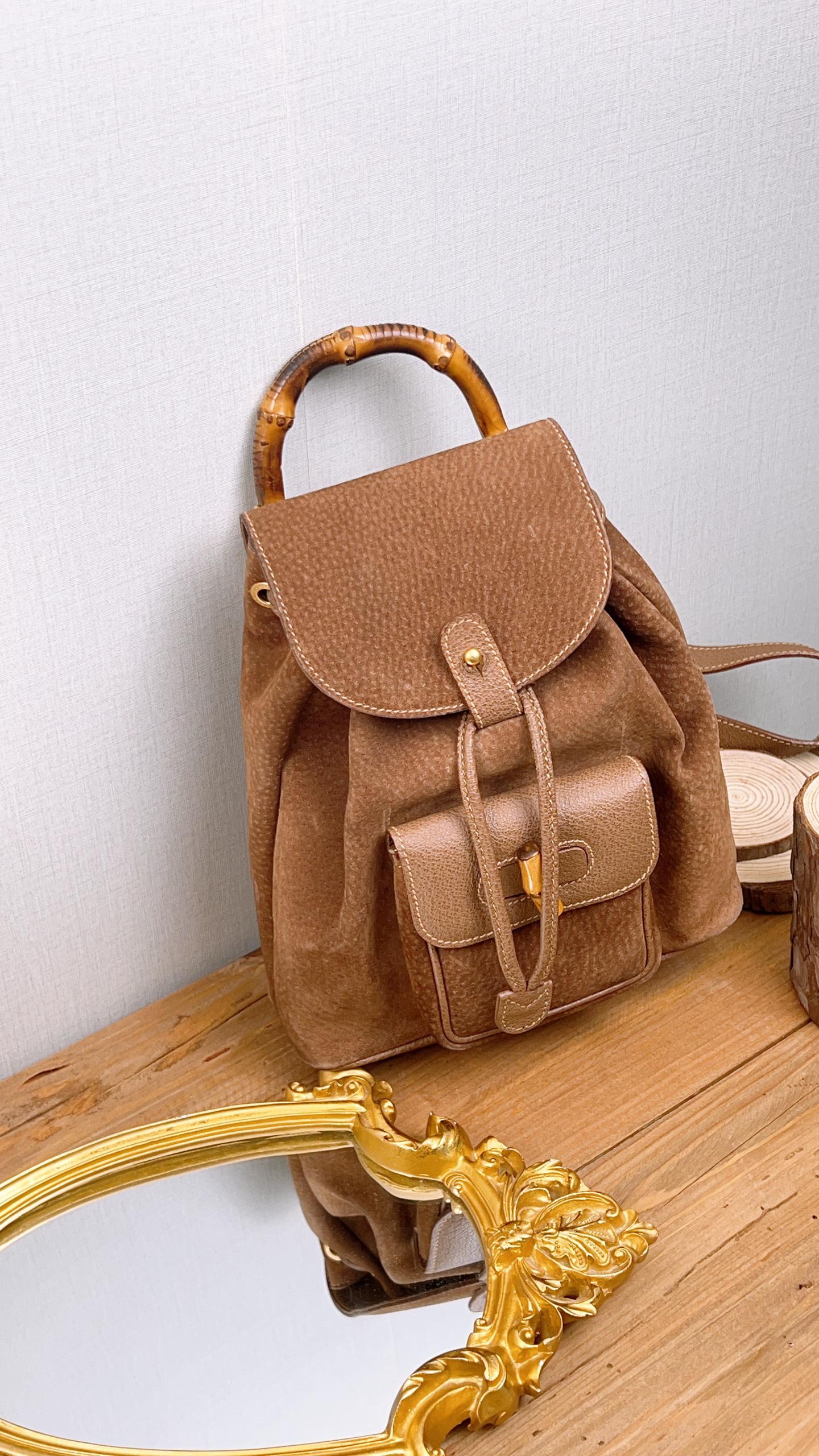 Gucci Brown Bamboo Mini Backpack