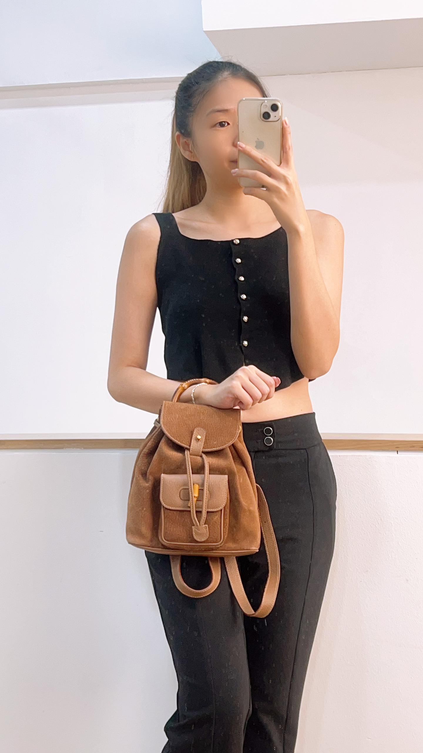 Gucci Brown Bamboo Mini Backpack
