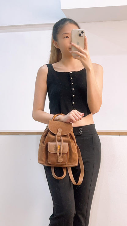 Gucci Brown Bamboo Mini Backpack