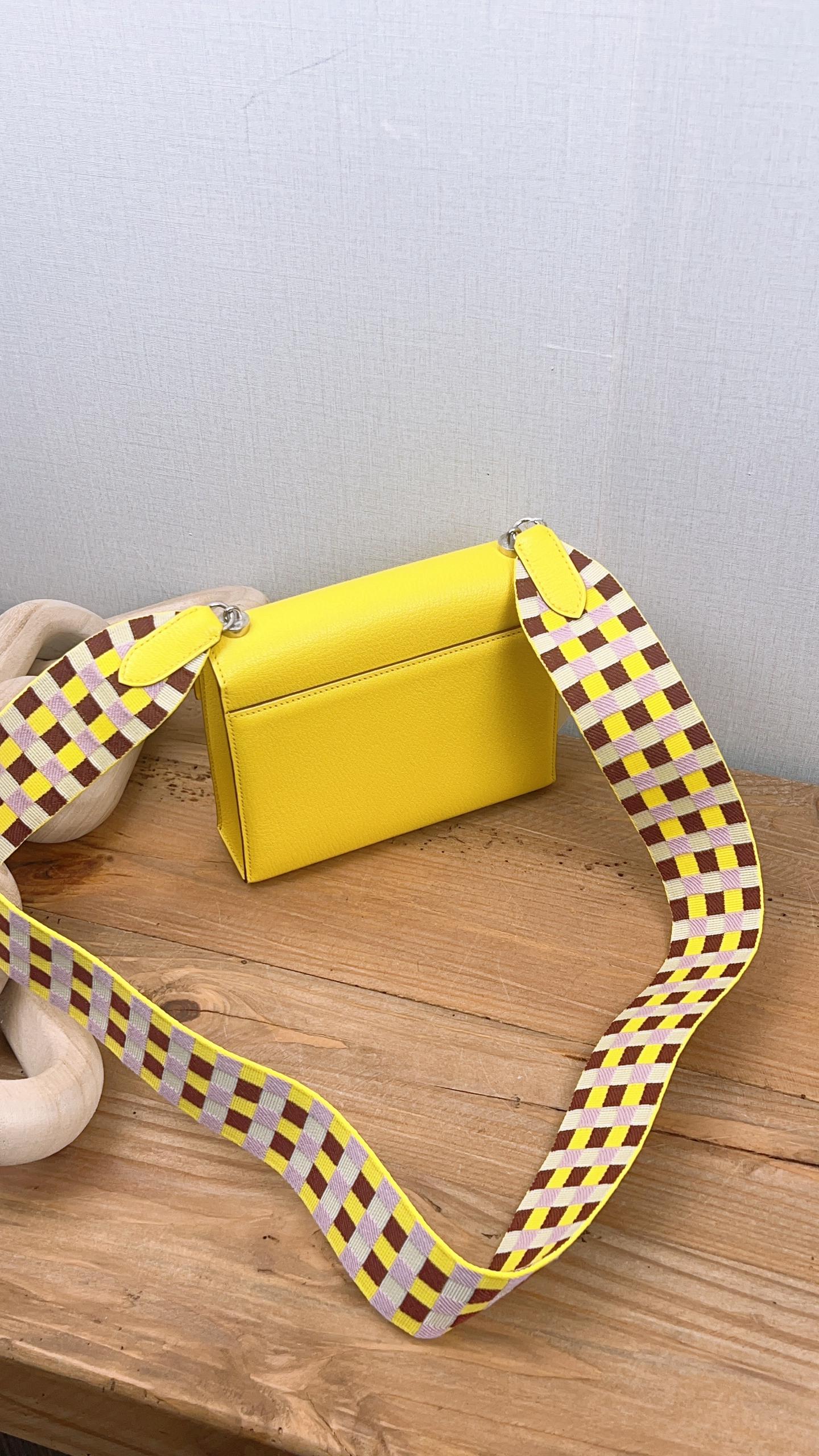 Hermes Jaune Citron Mini Verrou (PHW)