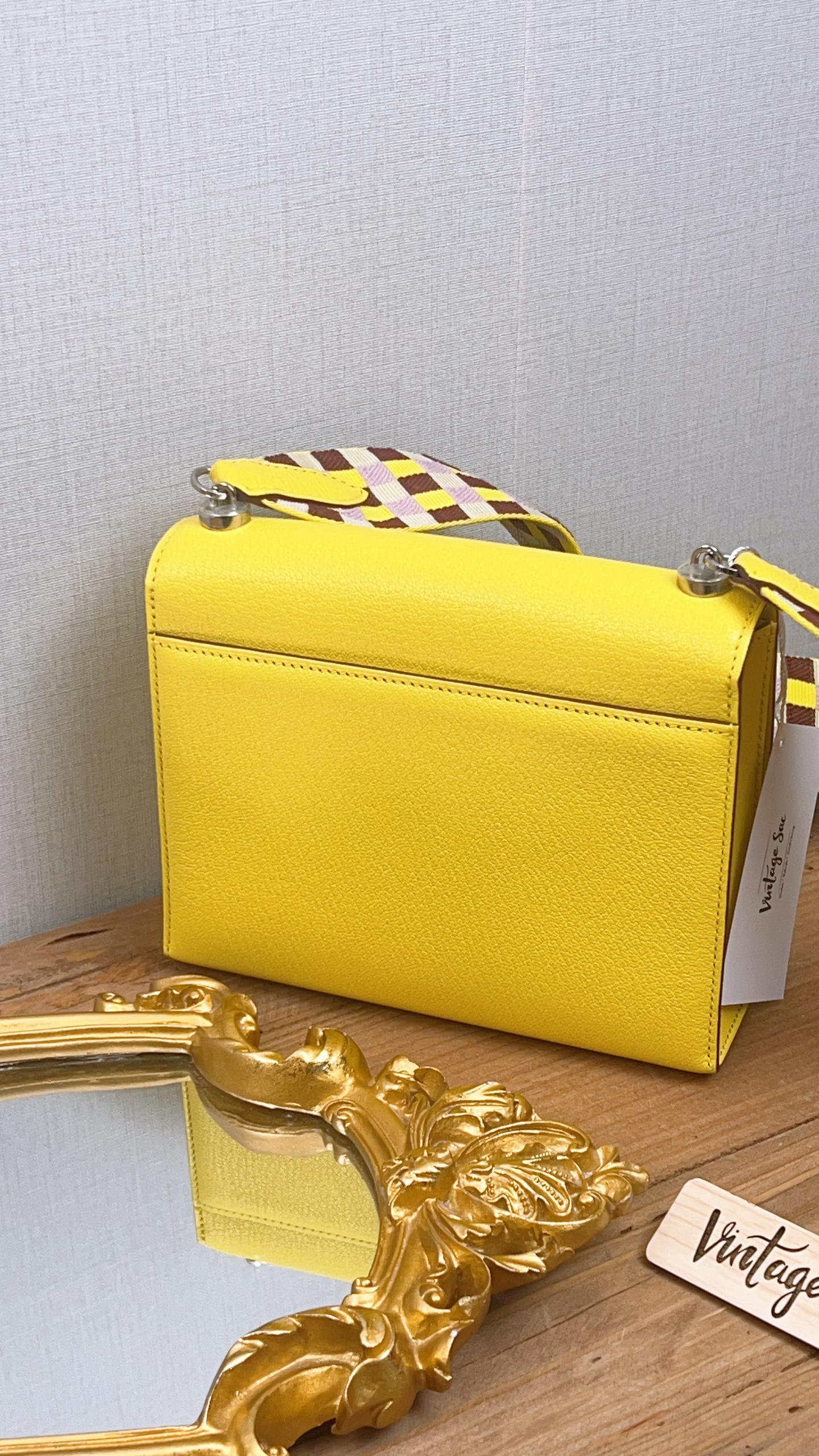 Hermes Jaune Citron Mini Verrou (PHW)