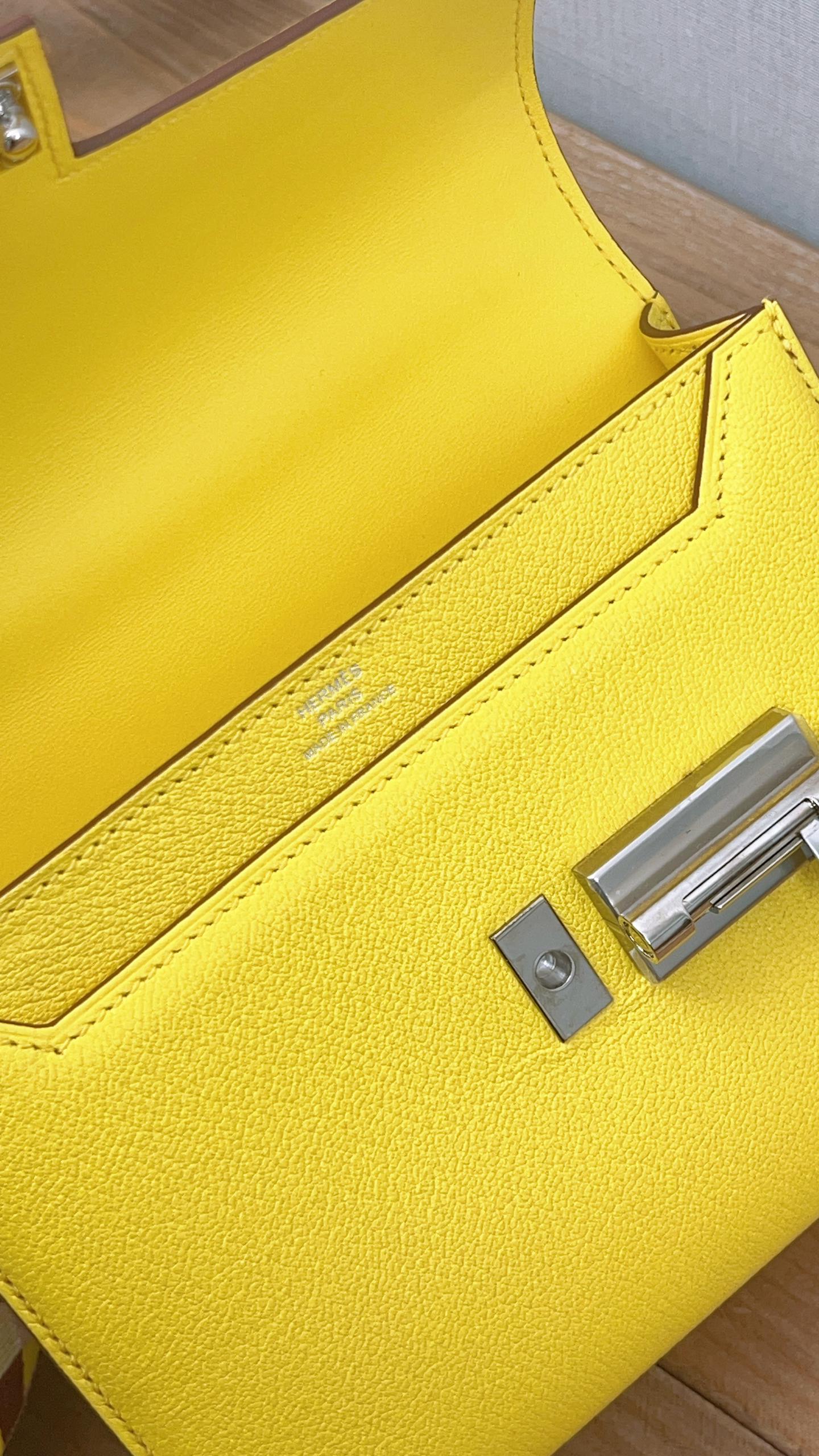 Hermes Jaune Citron Mini Verrou (PHW)