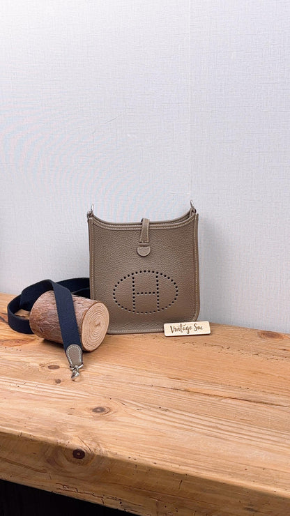 Hermes Etoupe Mini Evelyne (PHW)