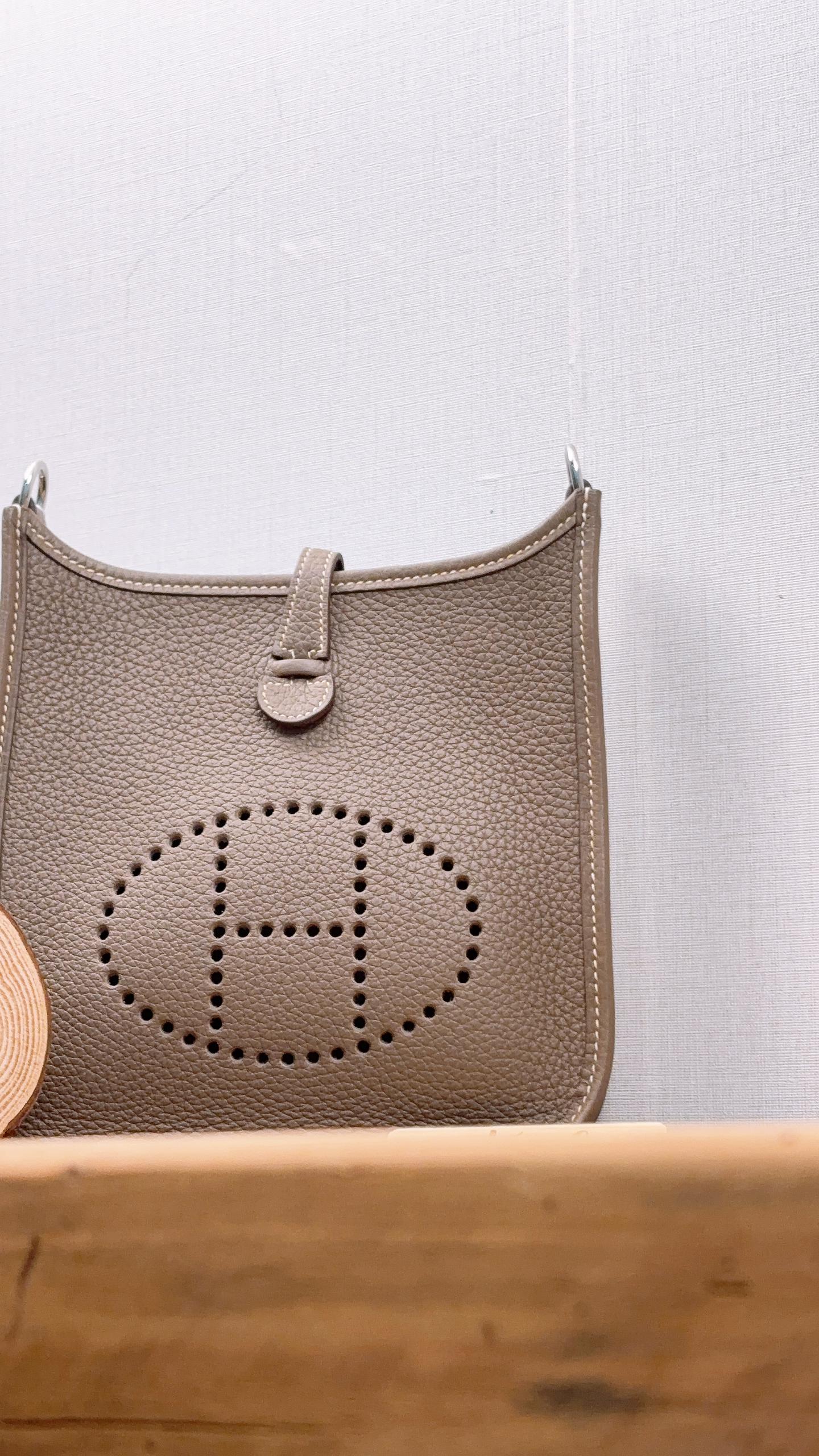 Hermes Etoupe Mini Evelyne (PHW)