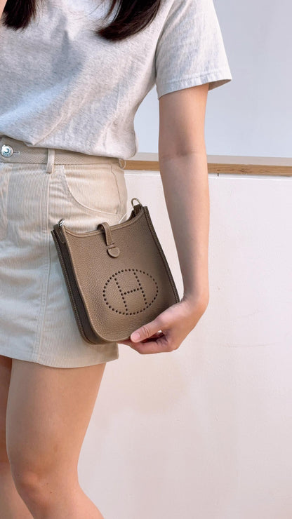 Hermes Etoupe Mini Evelyne (PHW)