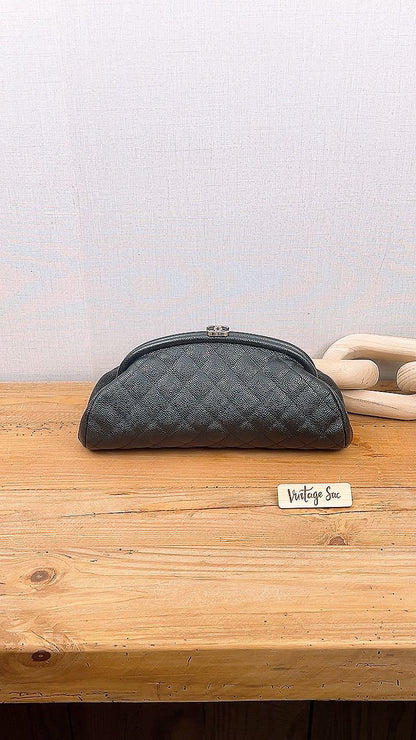 Chanel Black Caviar Timeless Clutch (SHW)