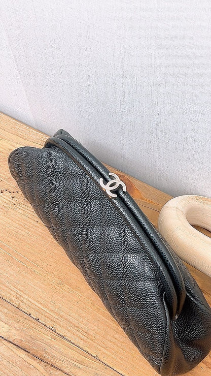 Chanel Black Caviar Timeless Clutch (SHW)