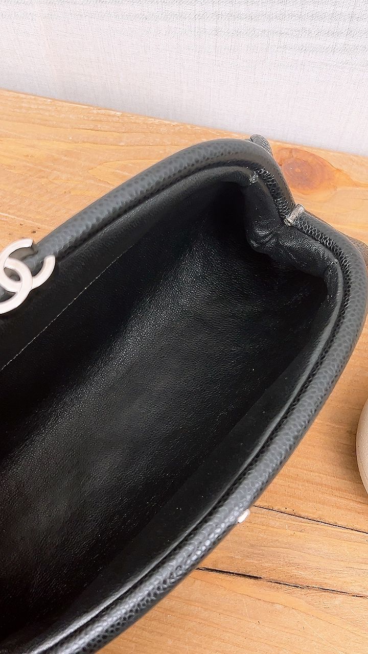 Chanel Black Caviar Timeless Clutch (SHW)