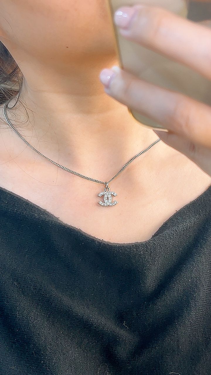 Chanel Silver CC Necklace