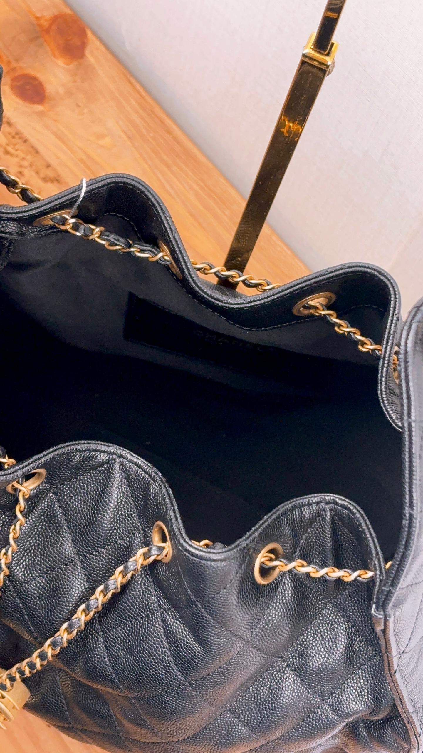 Chanel Black Caviar Medium 25 Hobo (GHW)