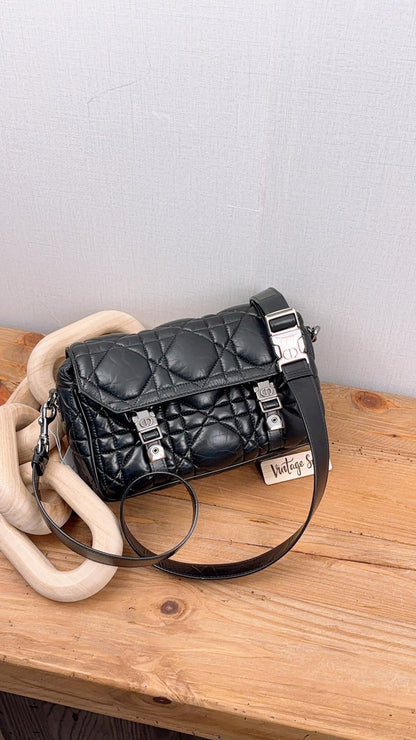 Dior Black Macrocannage Calfskin Small Diorcamp Messenger Bag