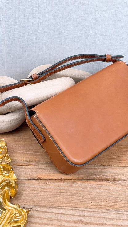 Celine Tan Natural Calfskin Claude Shoulder Bag