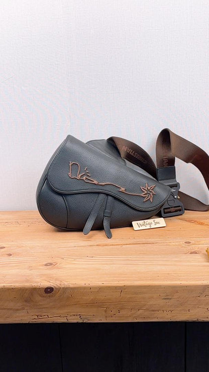 Dior Black Calfskin Cactus Jack Saddle Bag