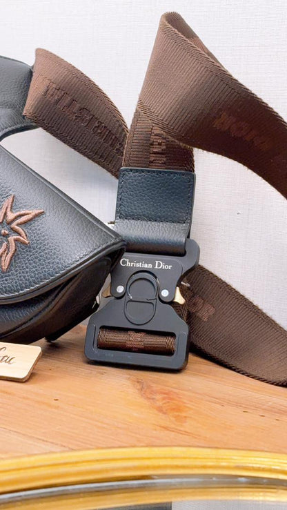 Dior Black Calfskin Cactus Jack Saddle Bag