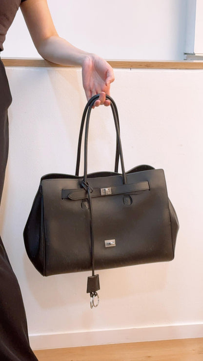 Balenciaga Black Medium Bel Air CarryAll Tote (SHW)
