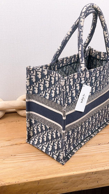 Dior Navy Oblique Medium Book Tote