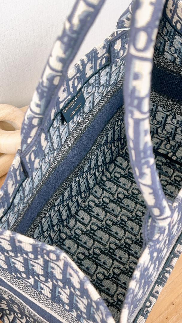 Dior Navy Oblique Medium Book Tote