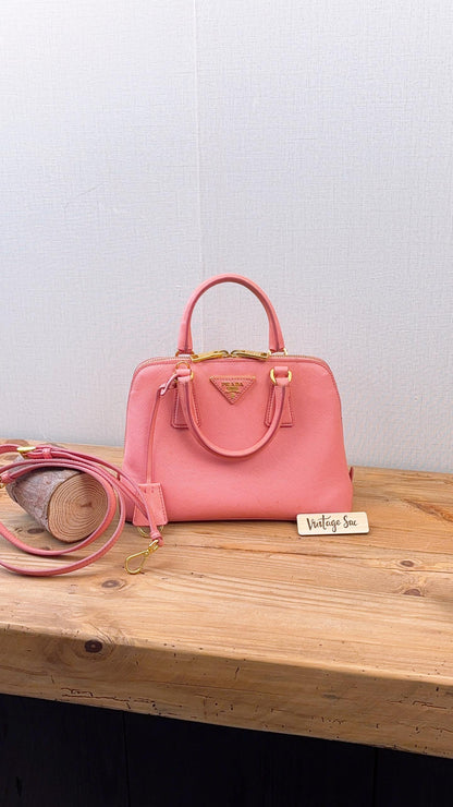 Prada Pink Saffiano Small Promenade Bag