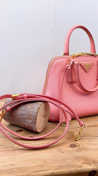 Prada Pink Saffiano Small Promenade Bag
