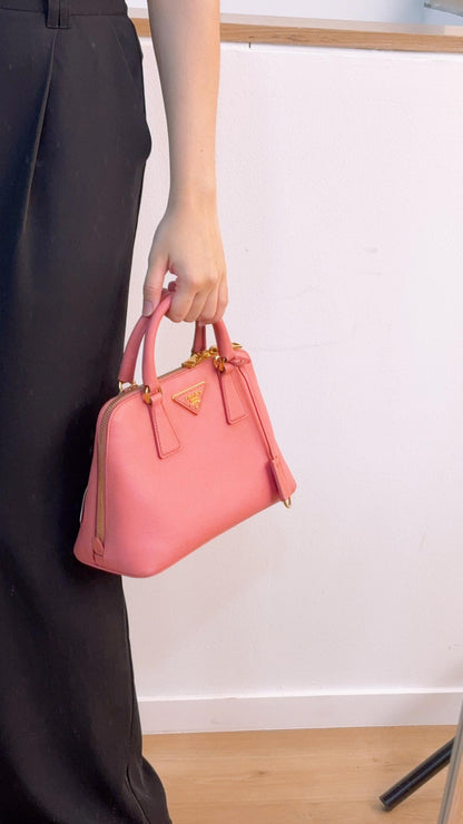 Prada Pink Saffiano Small Promenade Bag
