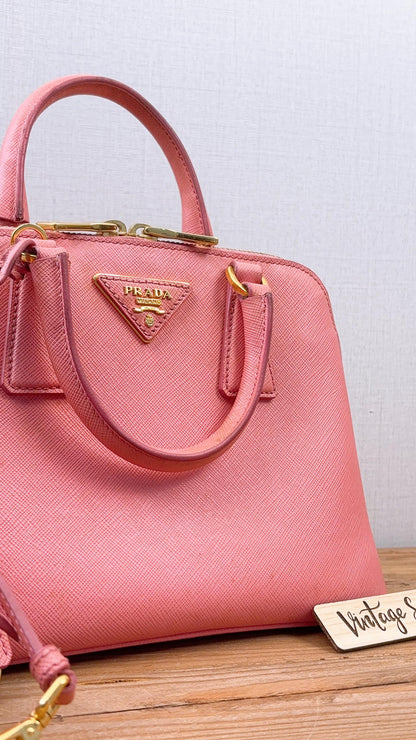 Prada Pink Saffiano Small Promenade Bag