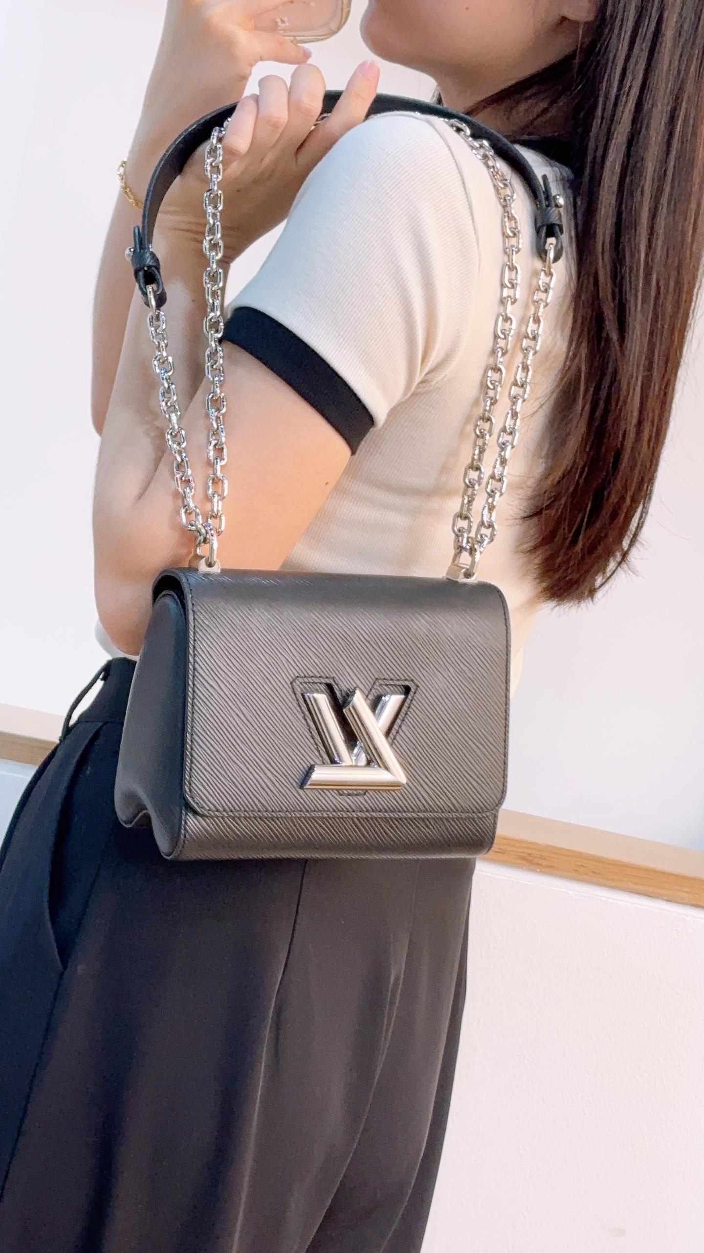 LV Black Epi Twist PM (SHW)