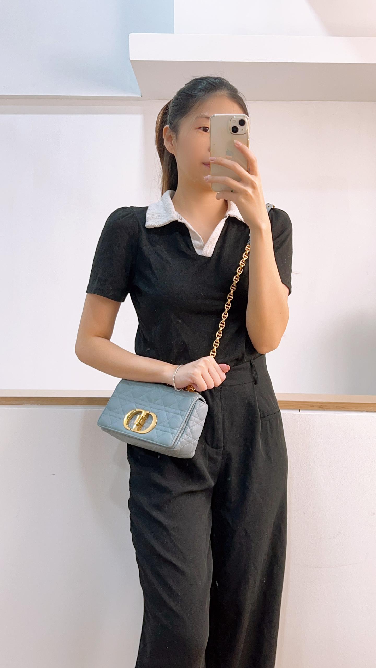 Dior Cloud Blue Small Caro (GHW)