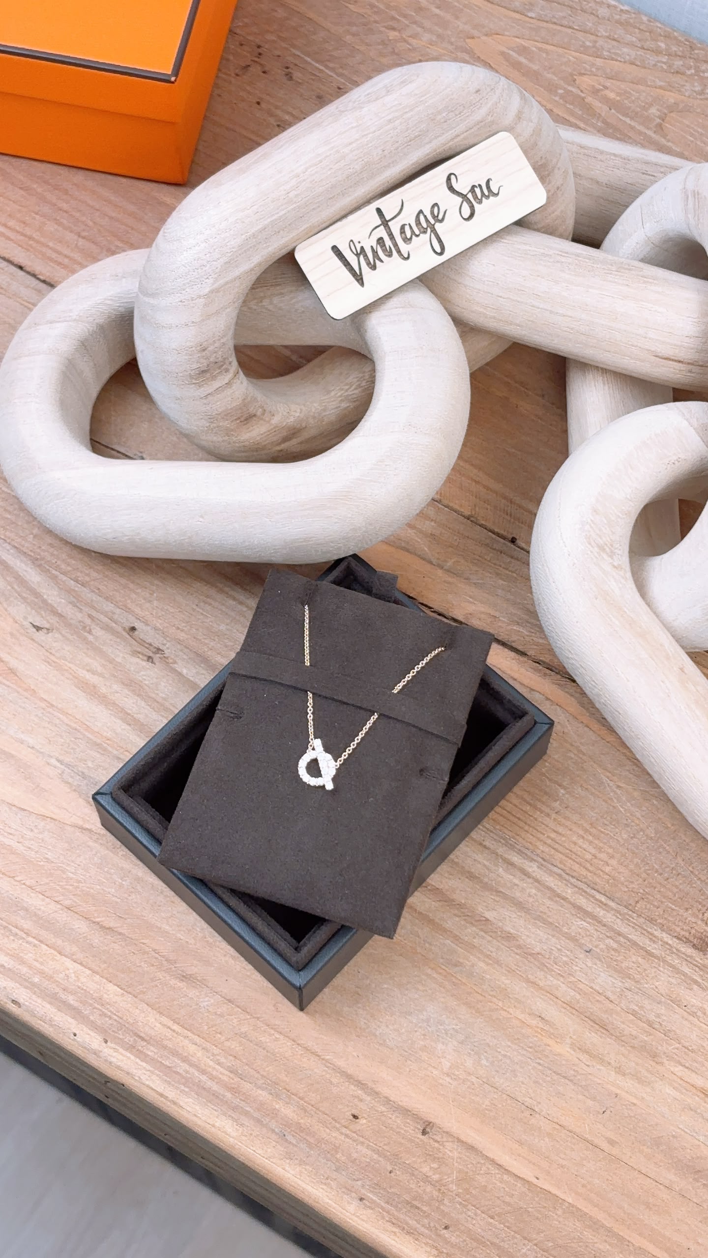 Hermes 18K Rose Gold Finesse Pendant Necklace