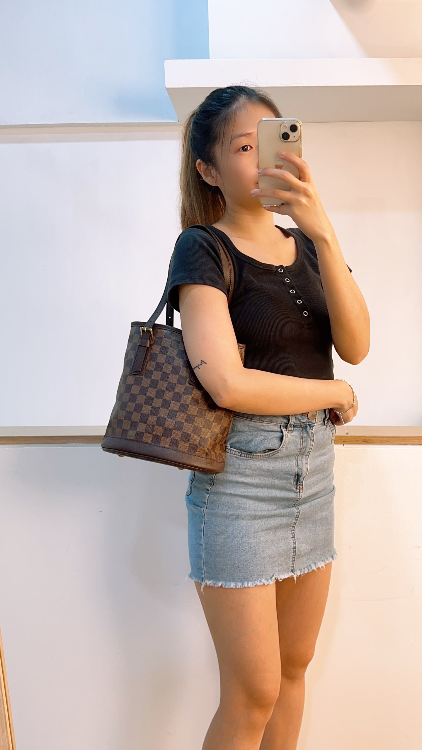 LV Damier Ebene Marais Bucket Bag