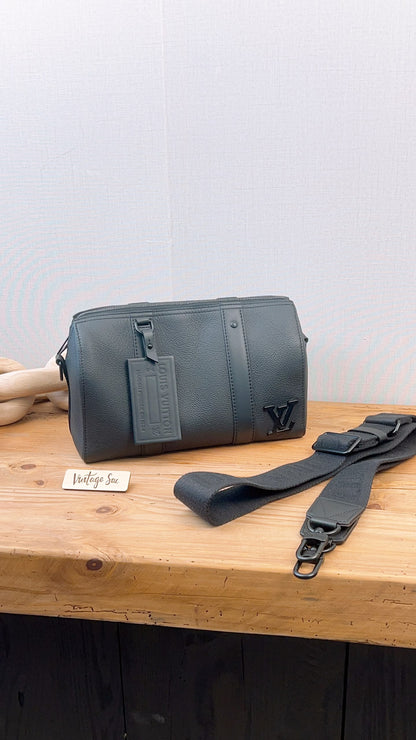 LV Black Aerogram City Keepall