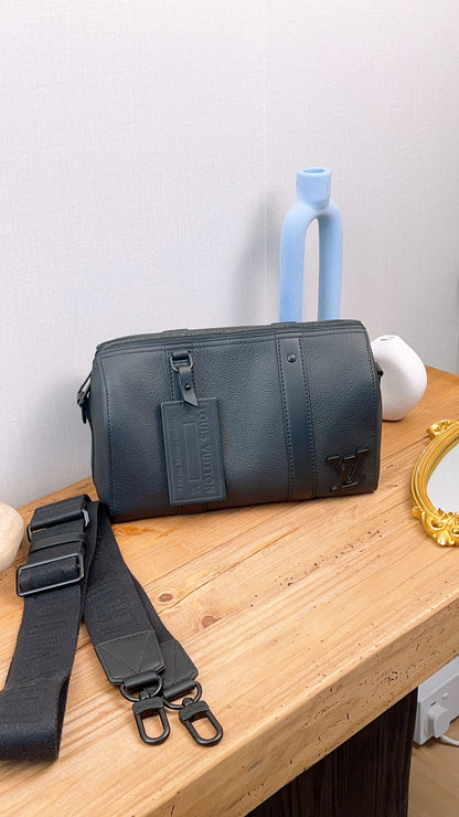 LV Black Aerogram City Keepall