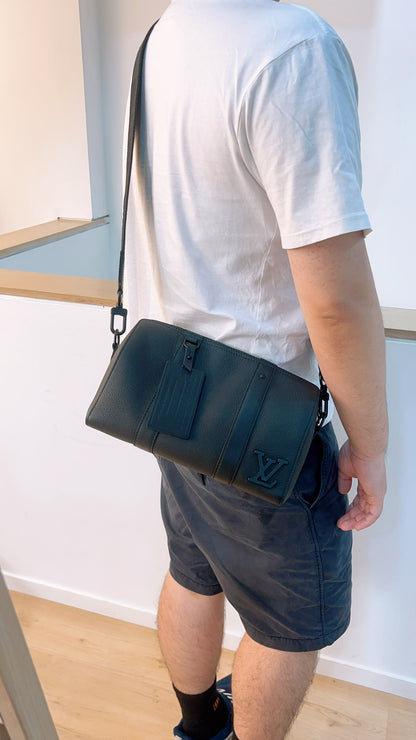LV Black Aerogram City Keepall