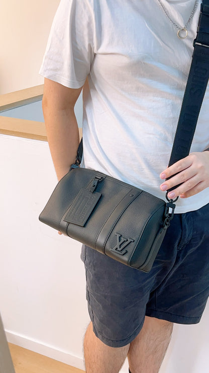 LV Black Aerogram City Keepall