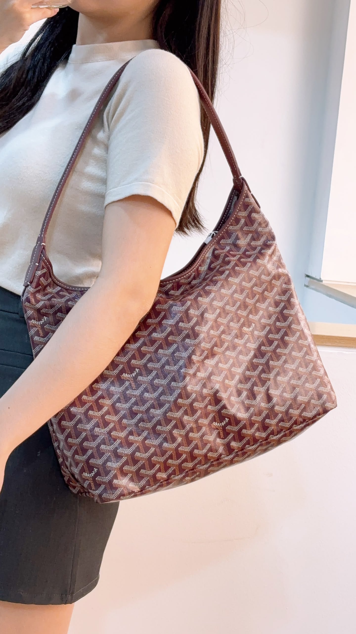Goyard Burgundy Boheme Hobo