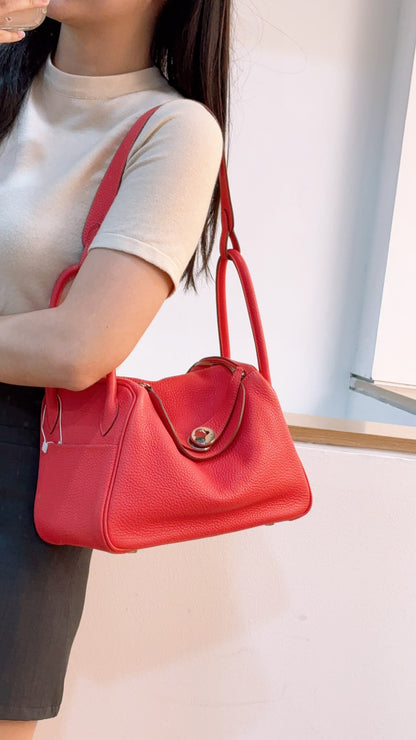 Hermes Rouge de Coeur Lindy 26 (PHW)
