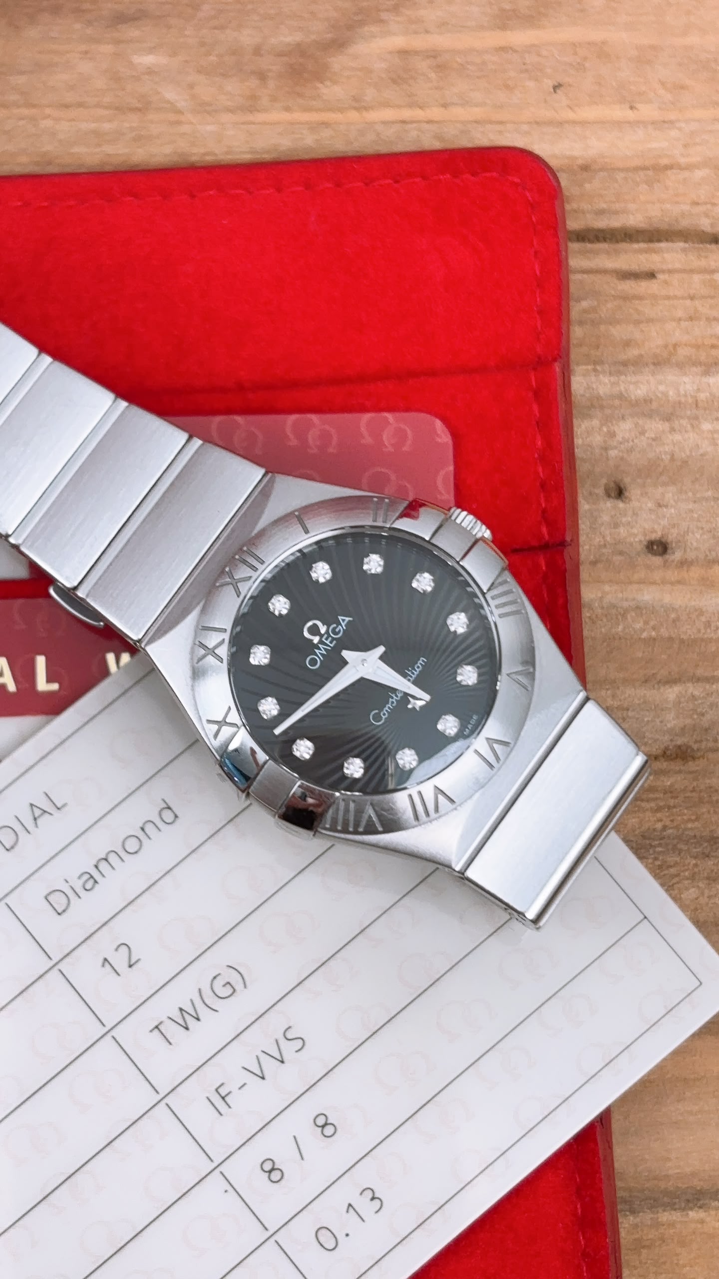 Omega 27mm Constellation Quartz Black Dial Women Watch