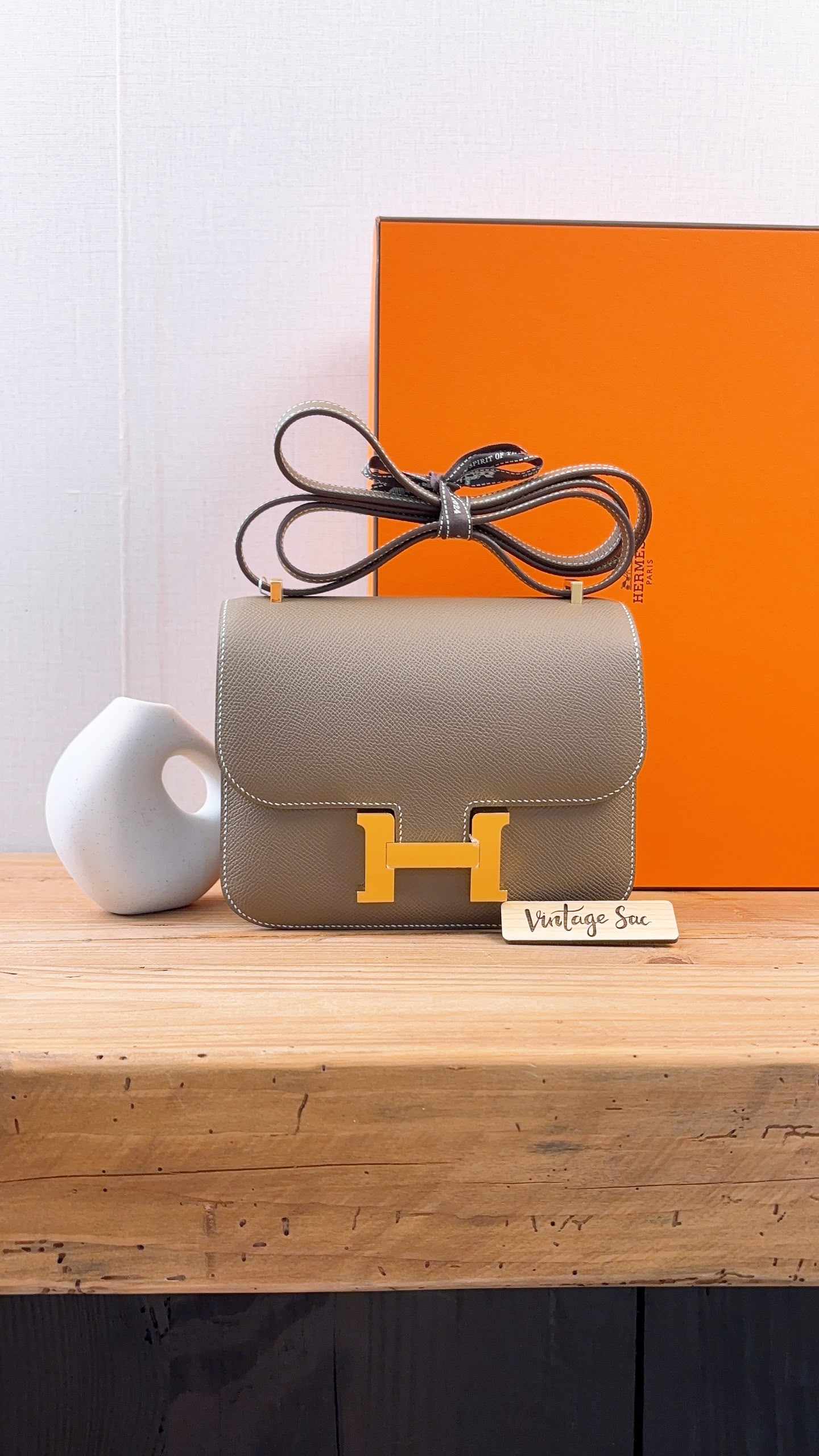 Hermes Etoupe Mini Constance (GHW)