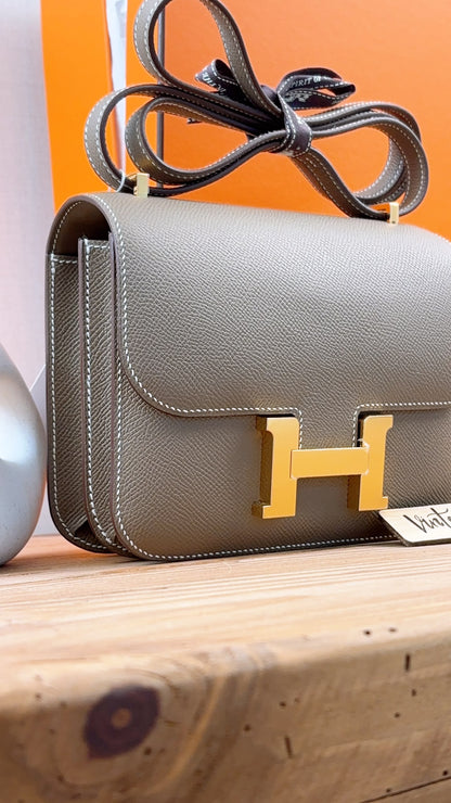 Hermes Etoupe Mini Constance (GHW)