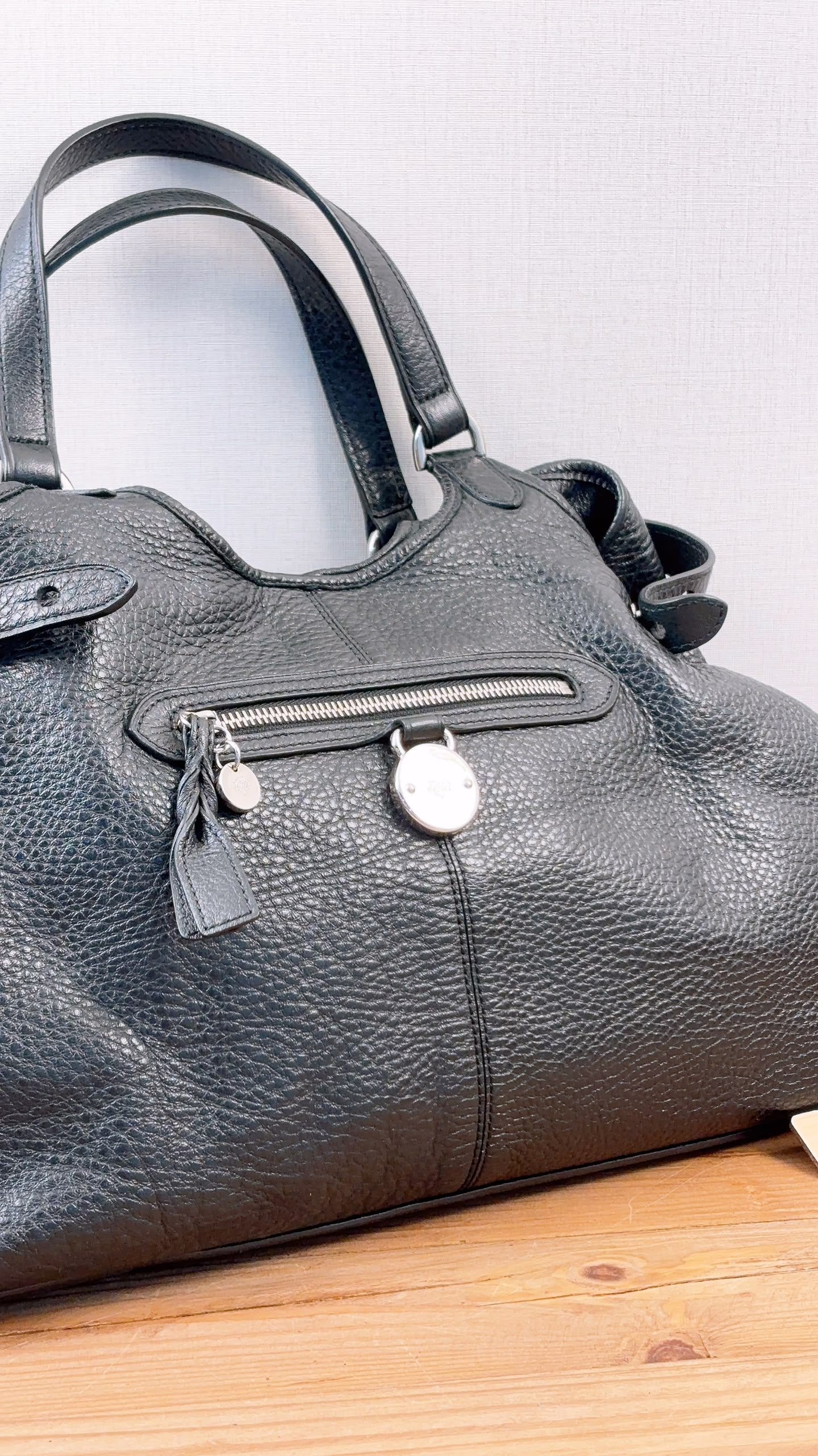 Mulbery Black Leather Somerset Tote