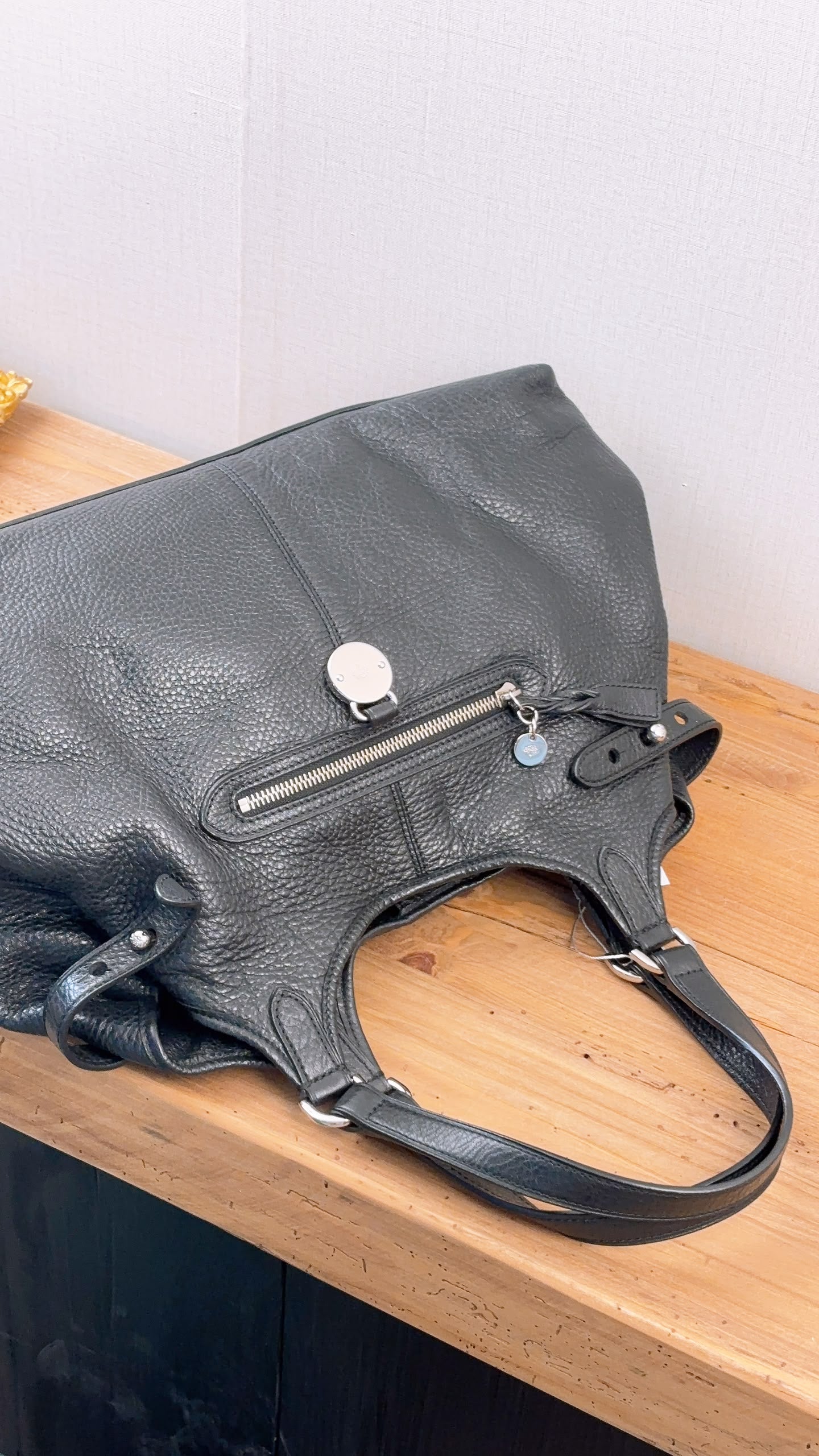 Mulbery Black Leather Somerset Tote